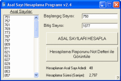 Asal Sayı Hesaplama Programı