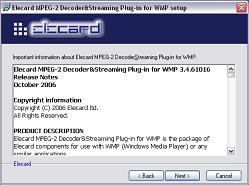 Elecard MPEG-2 Decoder and Streaming Plug-in for WMP