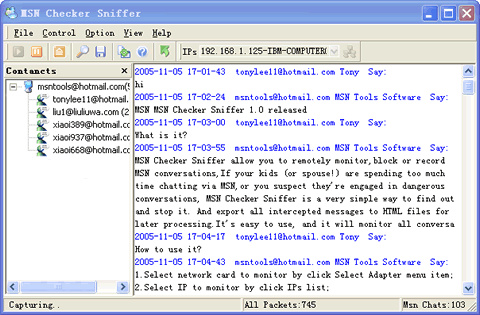 MSN Checker Sniffer