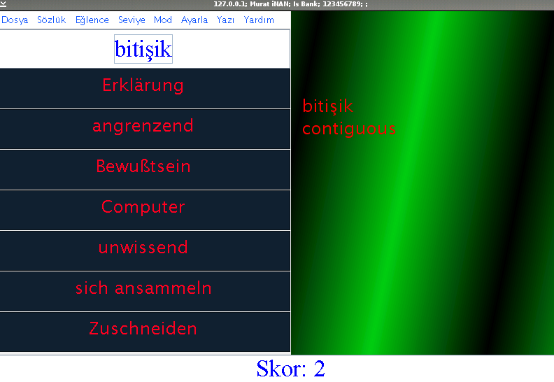 Türkçe-İngilizce-Almanca Sözcük Testi